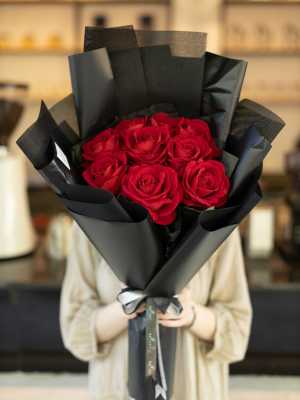 Bó hoa lụa hoa hồng đỏ hb01