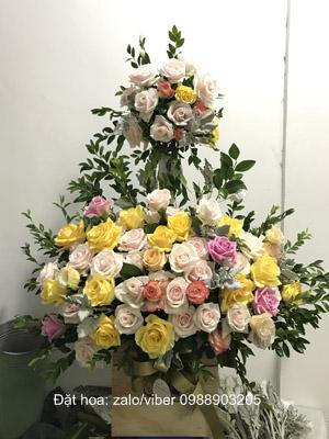 Giỏ hoa 2 tầng tặng sinh nhật