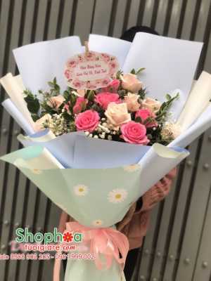 Mẫu Hoa bó tặng đại hội đẹp với hoa hồng