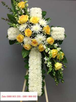 Mẫu hoa tang Công Giáo hình Thánh Giá