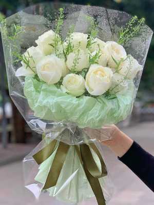 Hoa sinh nhật hoa hồng trắng